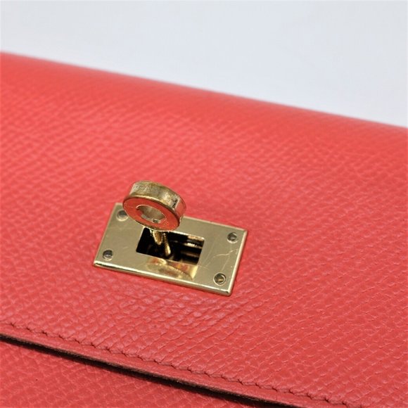 HERMES Kelly Wallet Long Epsom Leather Rose Jaipur Pink - Picture 10 of 10